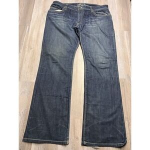 Robins Straight Jeans Mens 40 Pocket Studded Leather Pocket Trim Distressed Y2K